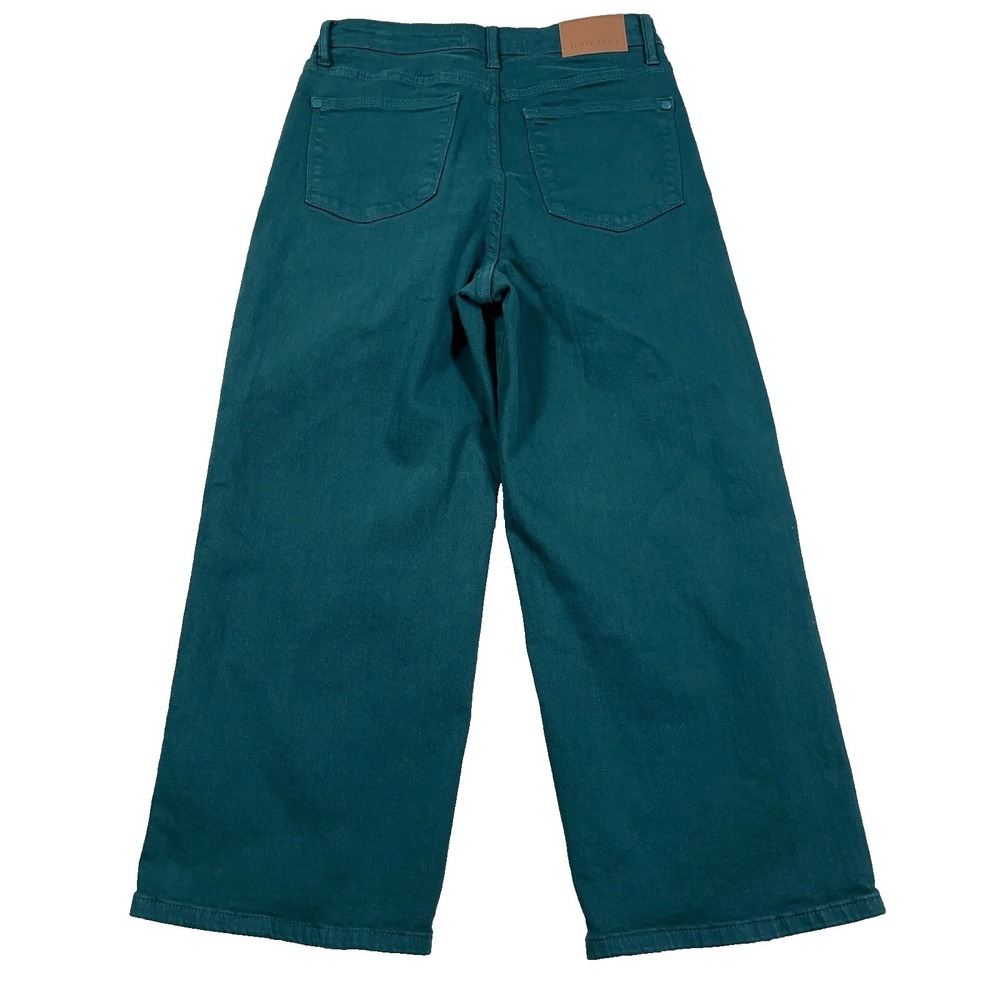 Judy Blue Jeans Women 7 28 Green Wide Leg Crop Tummy Control Garment Dyed - Picture 2 of 13